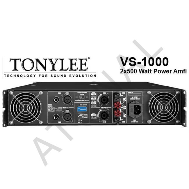 VS-1000, 2x500W Güç Amplikatörü