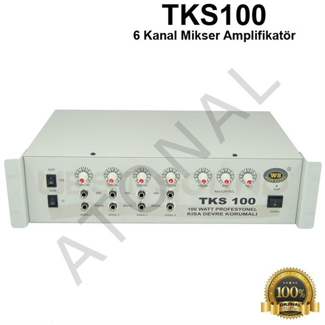 TKS 100 6 Kanal 100 Watt Mikserli Amplifikatör