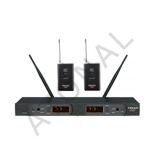 DM 520T Çift Yaka Tipi UHF Telsiz Mikrofon Seti