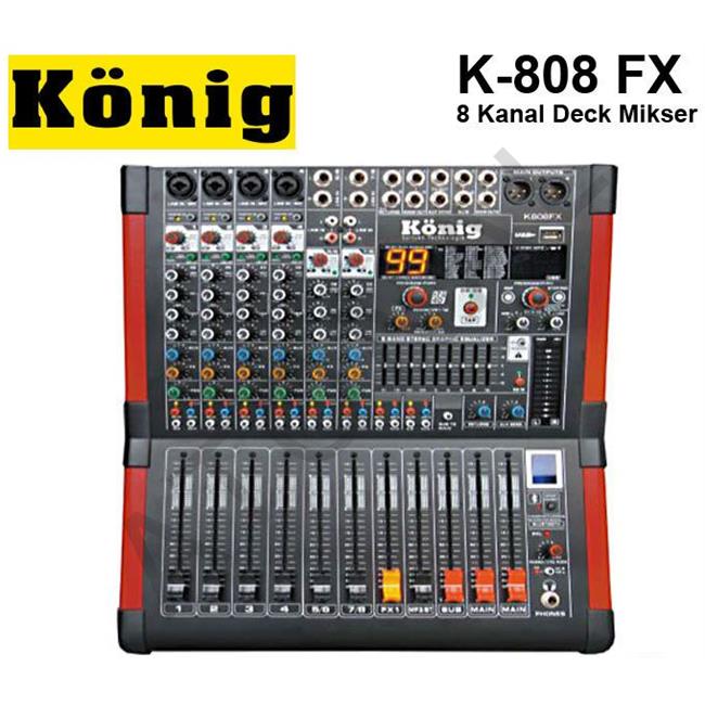 K-808 FX, 8 Kanal Deck Seslendirme Mikseri