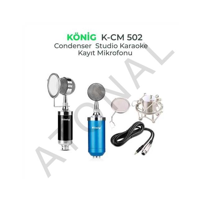 K-CM-502 SİYAH CONDENSER STÜDYO KAYIT MİKROFONU