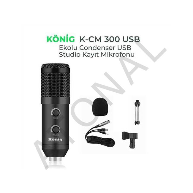 K-CM-300 USB EKOLU CONDENSER USB KAYIT MİKROFONU