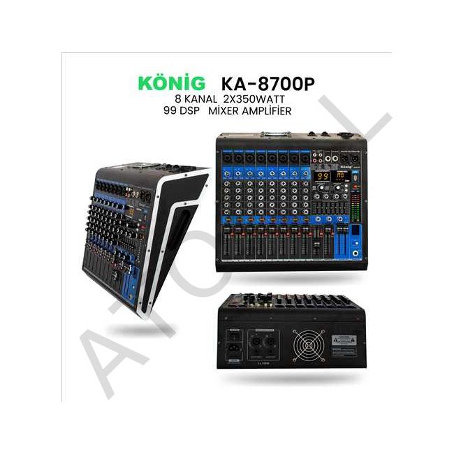 KÖNİG KA-8700 P 8 KANAL POWER MİXER 2X350W