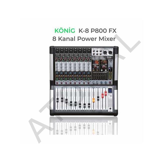 KÖNİG K-8P 800FX 8 KANAL POWER MİXER 2X500W