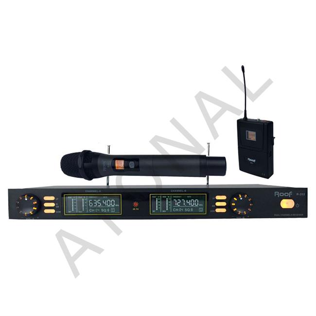 Roof R-202 1 El - 1 Yaka UHF Kablosuz Telsiz Mikrofon