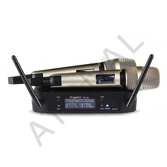 DM-122H Çift Anten Çift El Uhf Telsiz Mikrofon