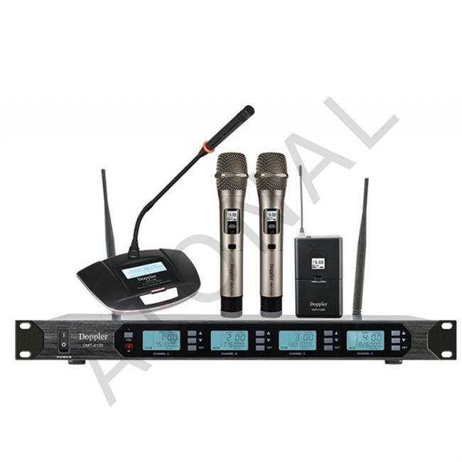 DMT4100 Set Dörtlü Değiştirilebilir Telsiz Mikrofon Seti