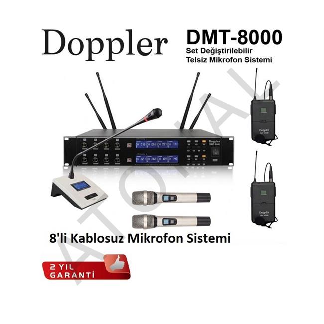 DMT-8000 Set 8-li Değiştirilebilir Telsiz Mikrofon Sistemi
